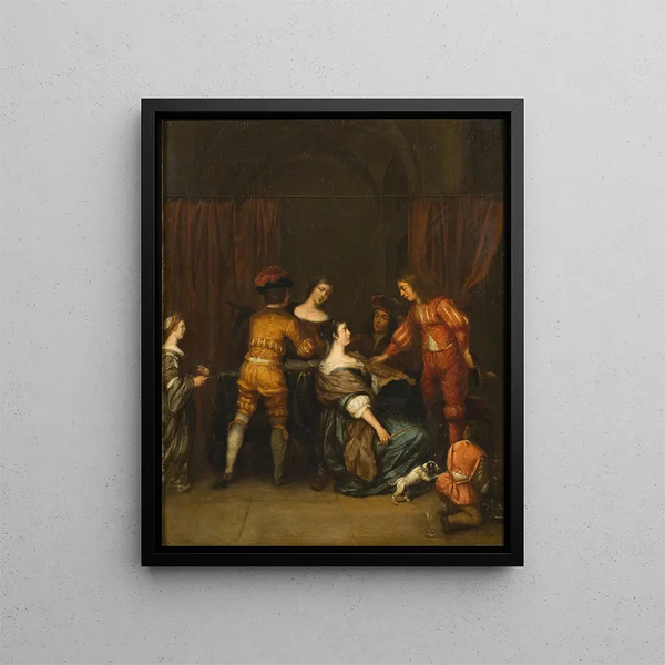 Business painting making music - Jan Verkolje — framed artwork on a wall