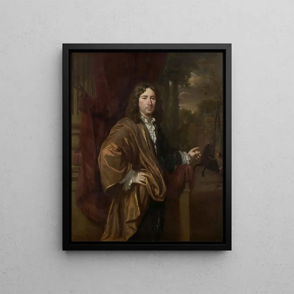 Portrait of a Man - Jan Verkolje — framed artwork on a wall
