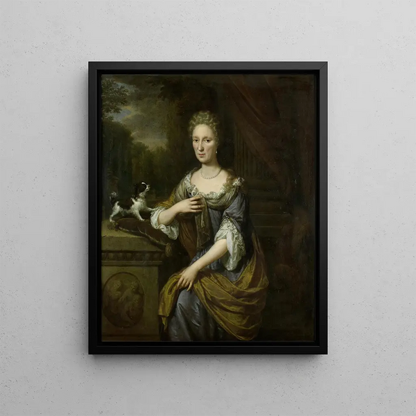 Portrait of a Woman - Jan Verkolje — framed artwork on a wall