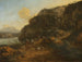 Mountain landscape painting with travelers - Jan Vermeer van Haarlem the Elder — artwork view