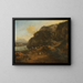 Mountain landscape painting with travelers - Jan Vermeer van Haarlem the Elder — framed artwork on a wall