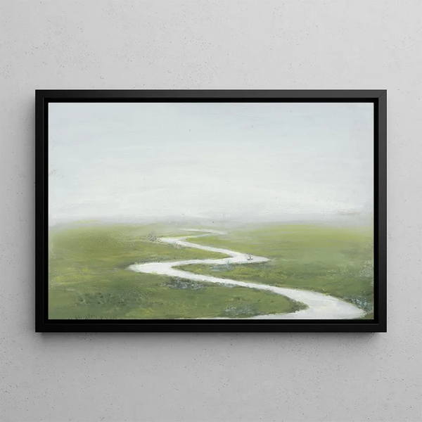 River Landscape Painting - Jan Veth — framed artwork on a wall