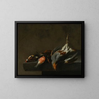 Bird Dead Nature morte Painting - Jan Vonck — framed artwork on a wall