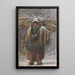 a Peasant Painting with bundles on the back in a winter landscape - Jan Weissenbruch — framed artwork on a wall