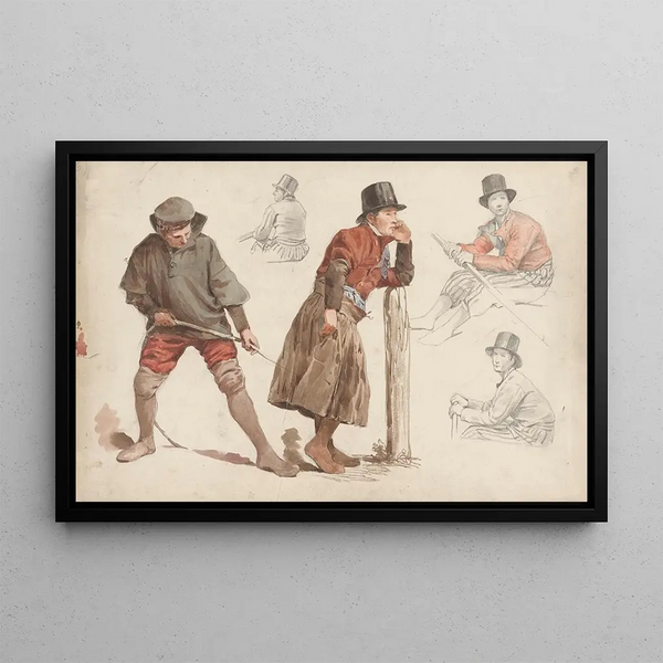 Studies of Figures - Jan Weissenbruch — framed artwork on a wall