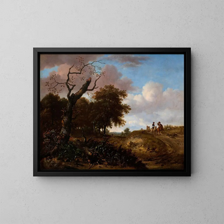 Hunting in the Dunes - Jan Wijnants — framed artwork on a wall