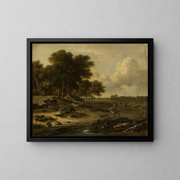 Landscape Painting with Rider - Jan Wijnants — framed artwork on a wall