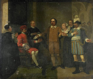 Jacob Simonsz de Rijk persuading the Spanish governor general Requesens to release Marnix van Sint Aldegonde 1575 - Jan Willem Pieneman — artwork view