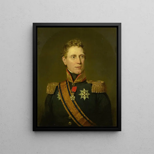 Portrait of the Jonkheer Jan Willem Janssens, governor of the Cape Colony and governor-general of the Dutch East Indies - Jan Willem Pieneman — framed artwork on a wall