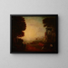 Landscape with a maritime bay and old buildings - Jan Wołowski — framed artwork on a wall