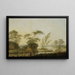 Landscape, fishermen at the stream - Jan Ciso — framed artwork on a wall