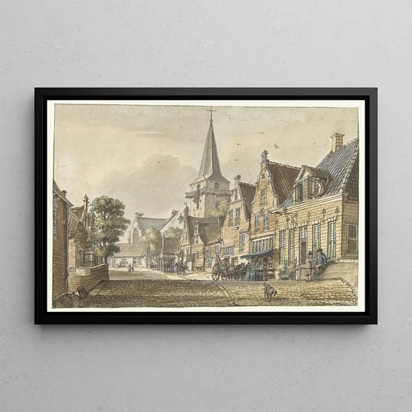 View of the village of Harmelen - Jan de Beijer — framed artwork on a wall