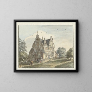 La Maison Den Dam près de Zutphen - Jan de Beijer — framed artwork on a wall