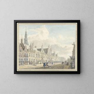 L'hôtel de ville de Leyde - Jan de Beijer — framed artwork on a wall