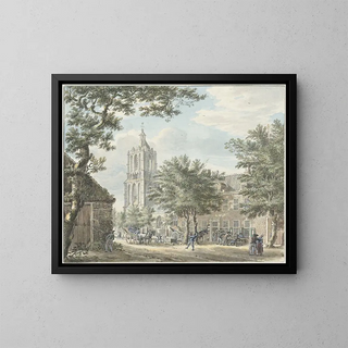 Festive celebration in the village of Houten - Jan de Beijer — framed artwork on a wall