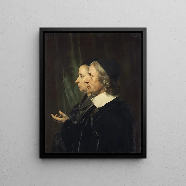 Portrait of the parents of artists Salomon de Bray and Anna Westerbaen - Jan de Bray — framed artwork on a wall