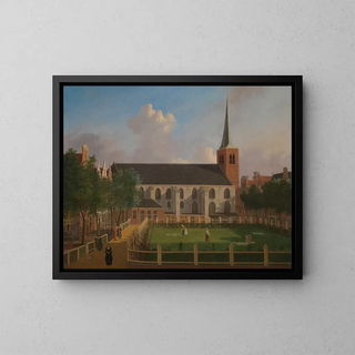 The Beguinage with the English Church - Jan ten Compe — framed artwork on a wall