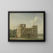 the rear view painting of Berckenrode Castle in Heemstede after the fire - Jan ten Compe — framed artwork on a wall
