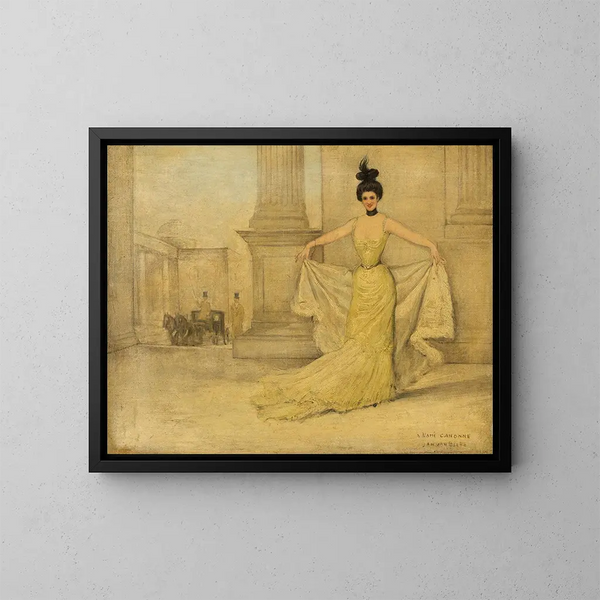 Woman in Evening Dress - Jan van Beers — framed artwork on a wall