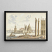 View of Santa Maria della Salute from St. Mark's Square in Venice - Jan van Call the Elder — framed artwork on a wall