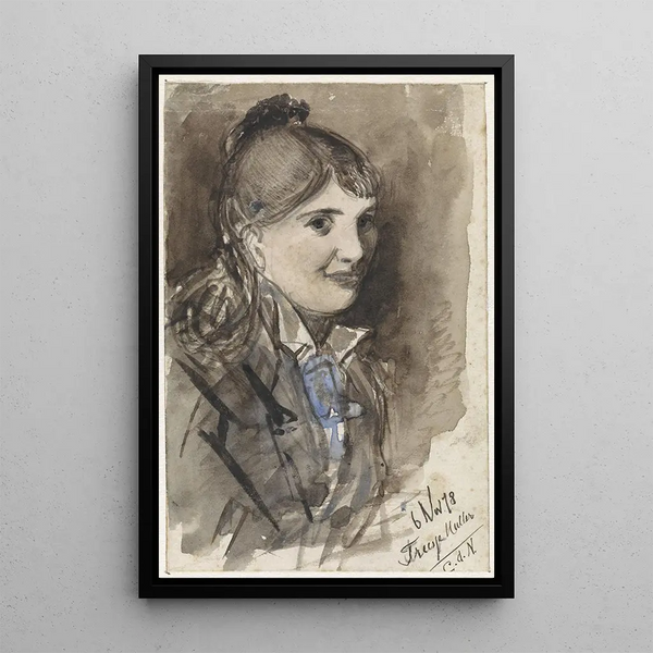 Portrait Painting of Treesje Muller - Jan van Essen — framed artwork on a wall