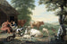 Landscape painting with shepherds and livestock - Jan van Gool — artwork view
