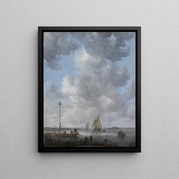 A Calm - Jan van Goyen — framed artwork on a wall