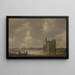 a castle by a river - Jan van Goyen — framed artwork on a wall