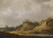 Landscape painting of dunes with shepherds guarding their livestock - Jan van Goyen — artwork view