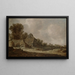 a sandy road with thatched cottages - Jan van Goyen — framed artwork on a wall