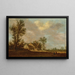 a farm in a wooded landscape - Jan van Goyen — framed artwork on a wall