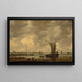 River estuary with ships and fishermen on the shore - Jan van Goyen — framed artwork on a wall
