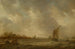 a estuary with fisherman, ships, and a church on the left - Jan van Goyen — artwork view