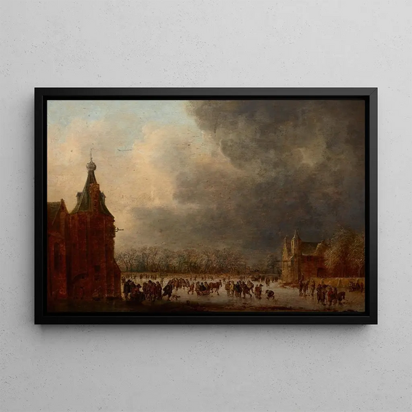 At the ice rink - Jan van Goyen — framed artwork on a wall