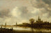 River landscape painting with a church in the distance - Jan van Goyen — artwork view