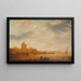View of a River with Guard Post - Jan van Goyen — framed artwork on a wall