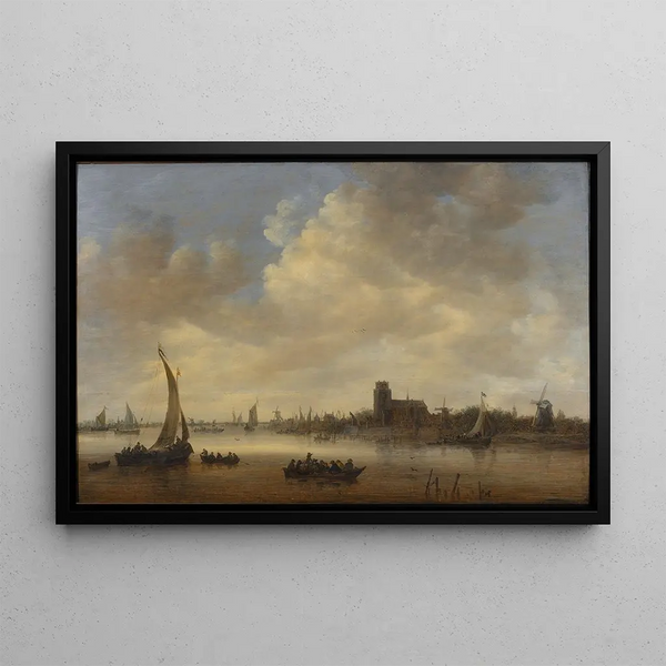 View of Dordrecht - Jan van Goyen — framed artwork on a wall