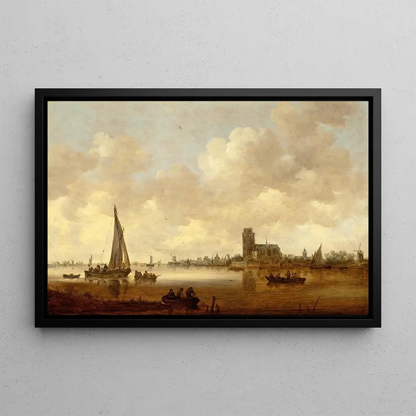 View of Dordrecht - Jan van Goyen — framed artwork on a wall