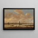 View of an imaginary city on the other side of a river with the Saint-Pol tower in Vianen - Jan van Goyen — framed artwork on a wall