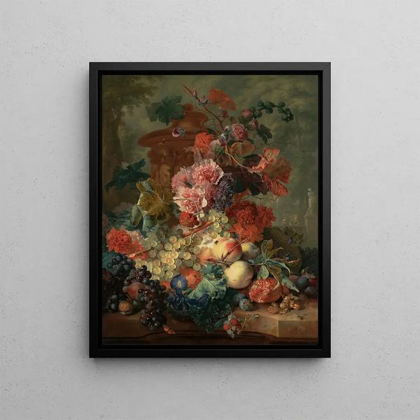 Piece of Fruit - Jan van Huysum — framed artwork on a wall