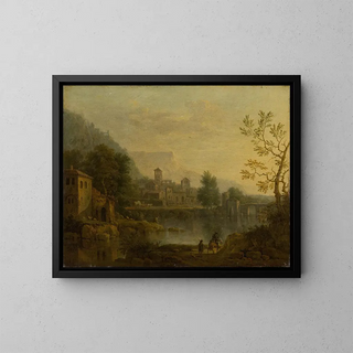 Italian landscape painting - Jan van Huysum — framed artwork on a wall