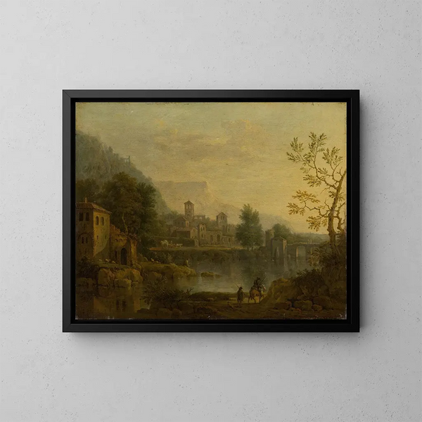 Italian landscape painting - Jan van Huysum — framed artwork on a wall