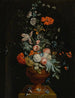 Flower Still Life in a Clay Vase Before a Stone Niche - Jan van Huysum — artwork view