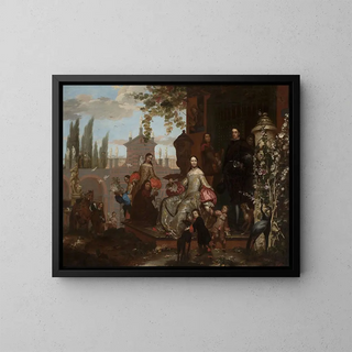 Family Portrait Painting - Jan van Kessel the Younger — framed artwork on a wall