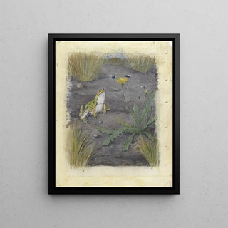 Jan van Oort - Frog by a Dandelion with Flies.webp