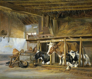 Cows in a Stable - Jan van Ravenswaay — artwork view