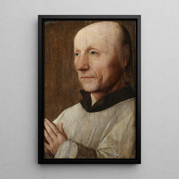 Portrait of a Man Possibly a Pilgrim - Jan van Scorel — framed artwork on a wall