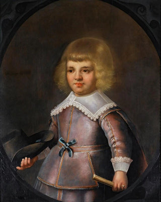 Jan van Teylingen - Portrait Of A Young Boy Holding A Hat.webp
