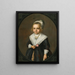 Portrait of a Young Girl Holding a Flower - Jan van Teylingen — framed artwork on a wall