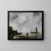 Bateaux de pêche dans un calme - Jan van de Cappelle — framed artwork on a wall